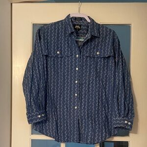 Lee Western Blue Patterned Women's Top